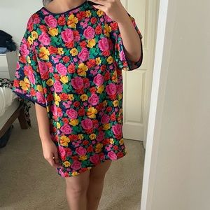 Victoria's Secret Oversized Vintage Gold Label Floral Night Gown Size S